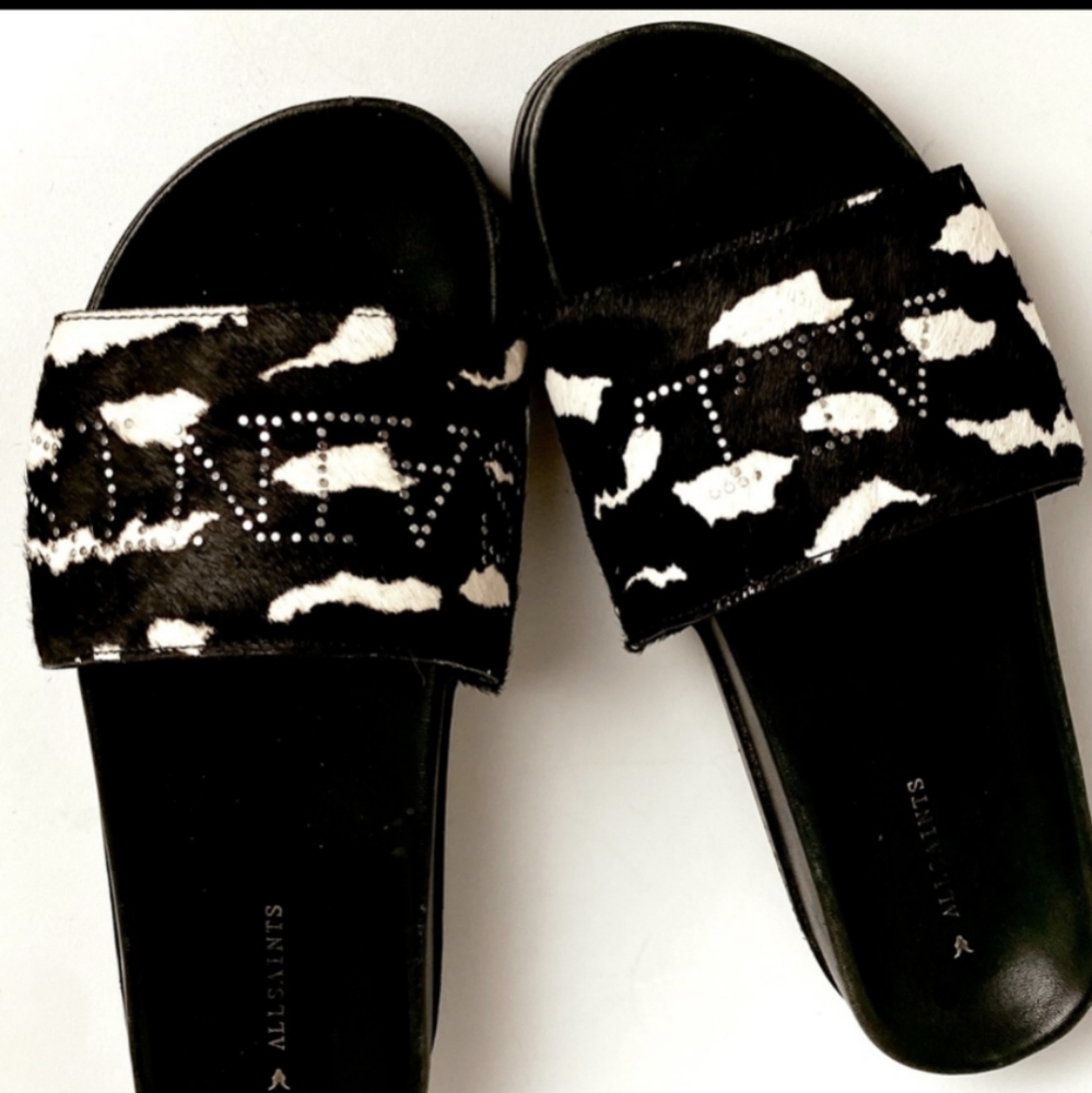 All Saints Cowhide Sandals Size 8 NWOT